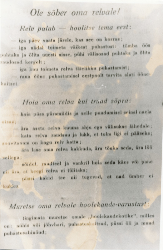 Kaitseliidu relva eest hoolitsemise õpetus