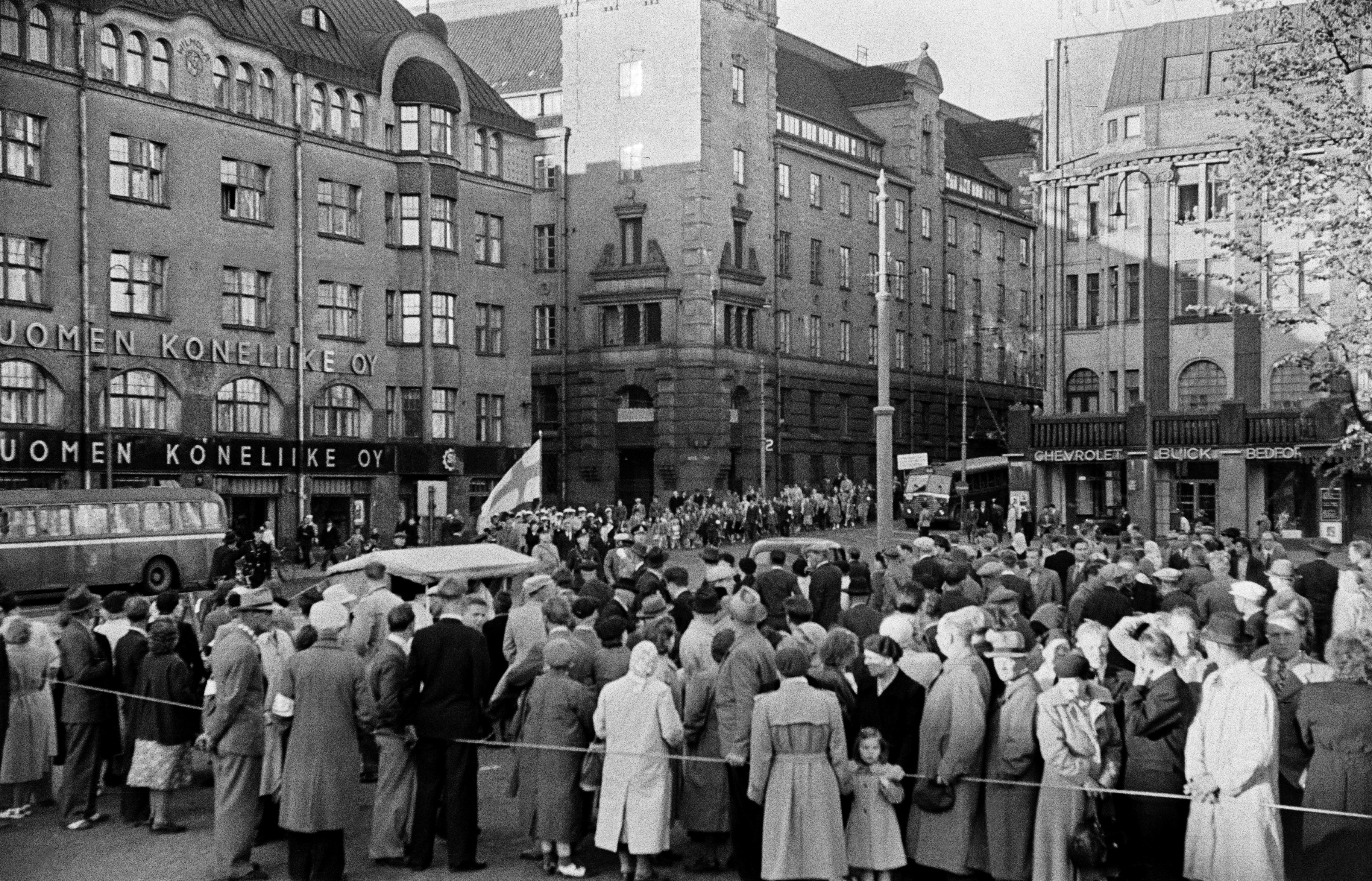 Demonstration at the Railway Tower.