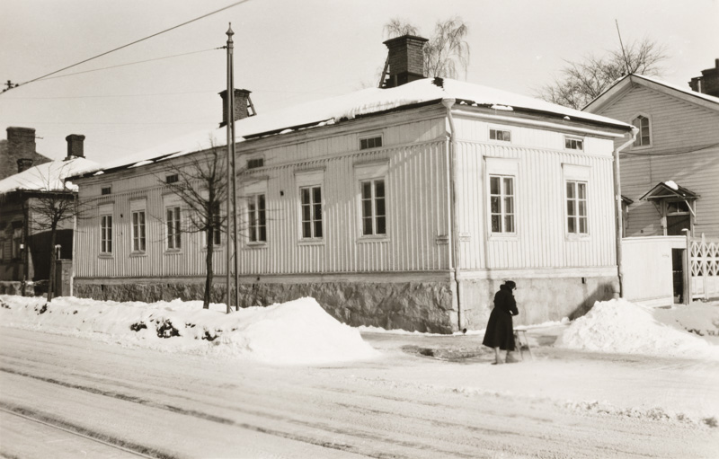 Välikatu 3, Turku, lastentarha talvella 1956.; yleiskuva