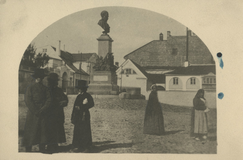 Barclay de Tolly monument Tartus Barclay platsil, postkaart G. Fr. Schlateri 1860-ndatel pildistatud fotost