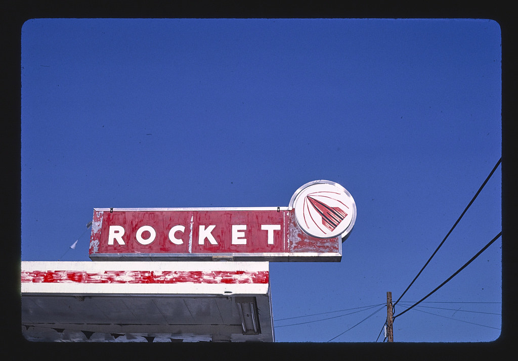 Corker's Landing Rocket Gas sign, Turlock, California (LOC)
