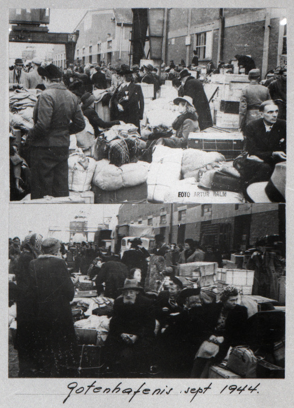 Eestlased paguluses.Sõjapõgenikud Gotenhafeni (Gdansk) sadamas.