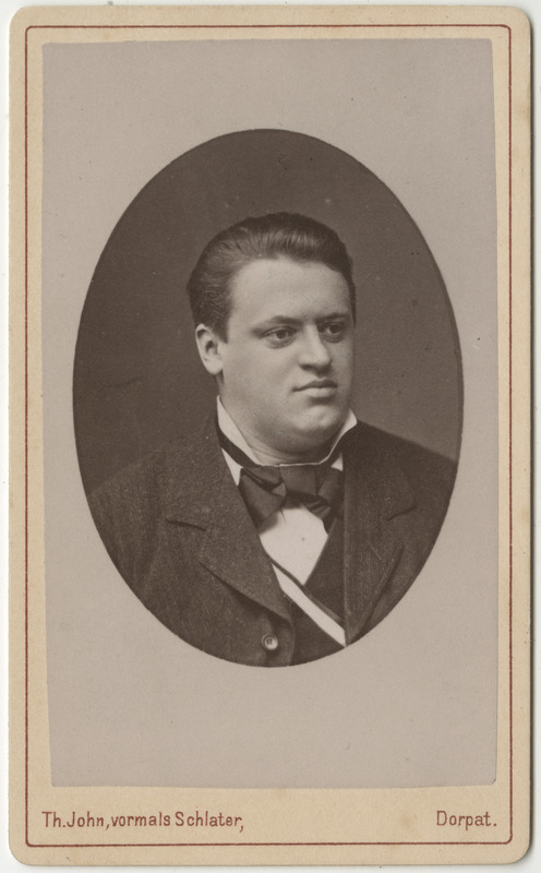 Korporatsioon "Estonia" liige Alexander Peters, portreefoto