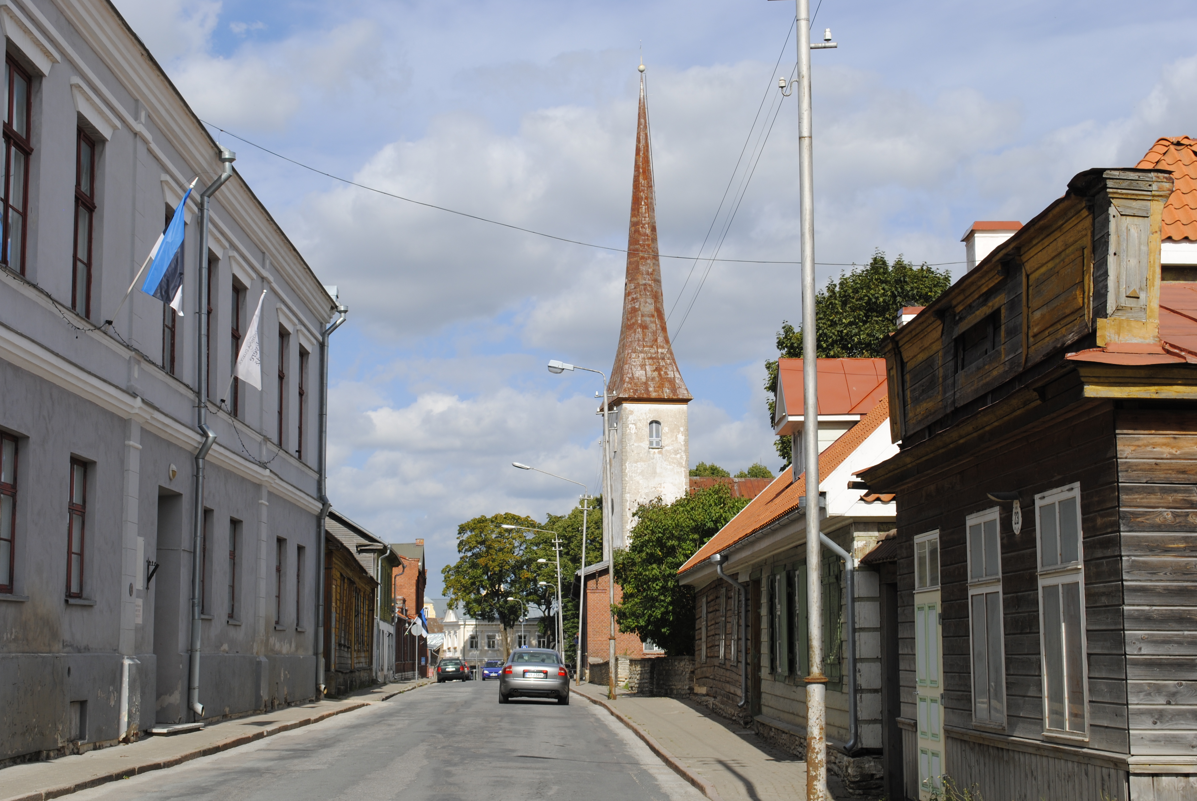 Rakvere Estonia Street with church - lang