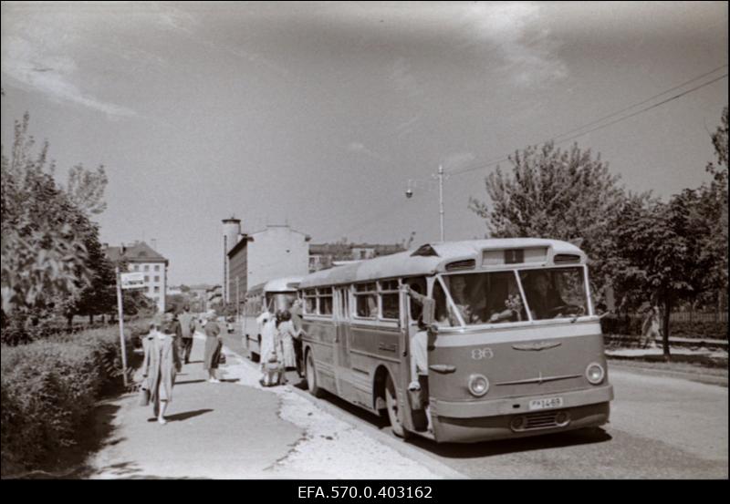 Lomonossovi (Gonsiori) tänav. Bussipeatus.
