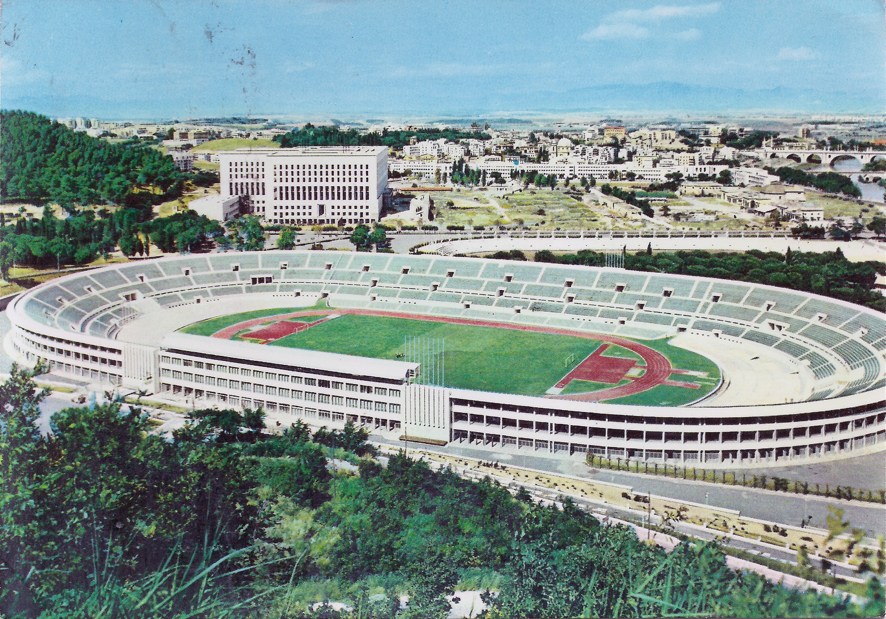 Rome Stadio Olimpico 1959 postcard - 1959 postcard depicting the new Olympic Stadium in Rome