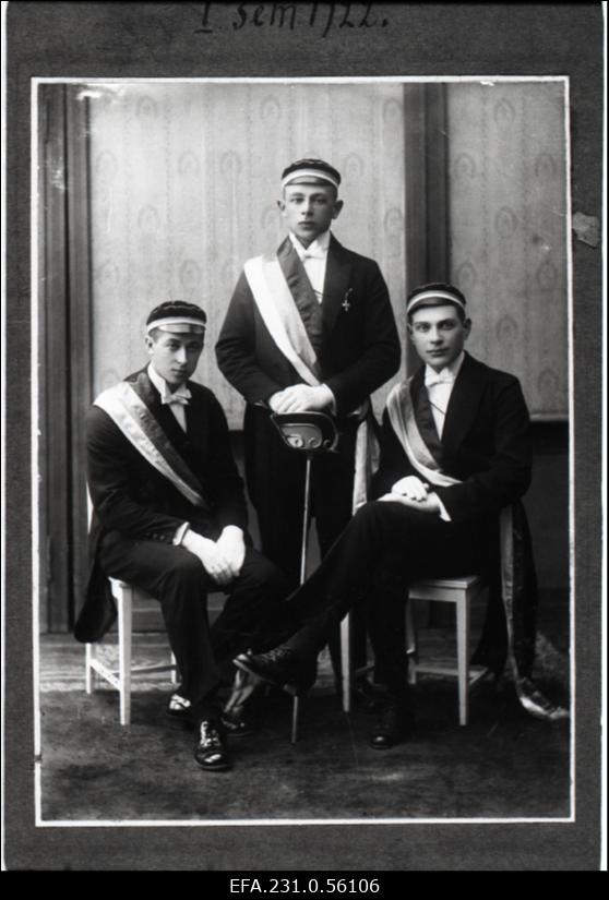 Korporatsiooni "Ugala" eestseisus I semestril 1922. aastal.