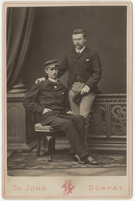 Korporatsiooni "Livonia" liikmed Arthur von Wolffeldt ja tema akadeemiline isa Woldemar von Roth