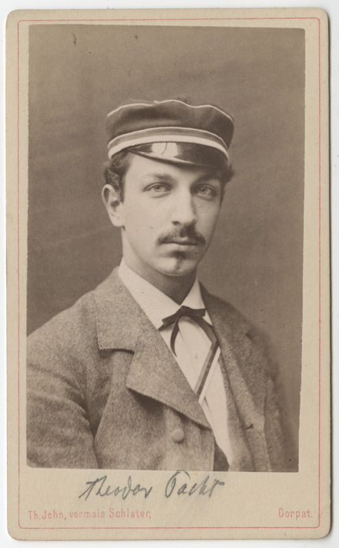 Korporatsiooni "Livonia" liige Theodor Pacht, portreefoto