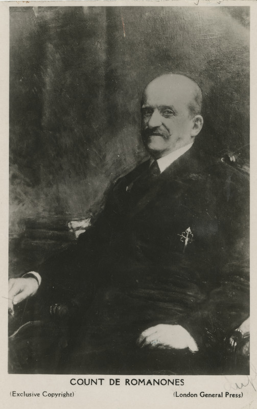 Álvaro de Figueroa, 1st Count of Romanones, Hispaania riigitegelane, kirjutas mitmeid biograafiaid samuti poliitilisi töid ja esseesid, portreefoto