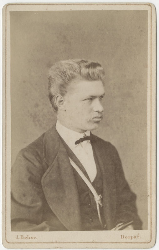 Korporatsiooni "Estonia" liige Theodor Hoffmann, portreefoto