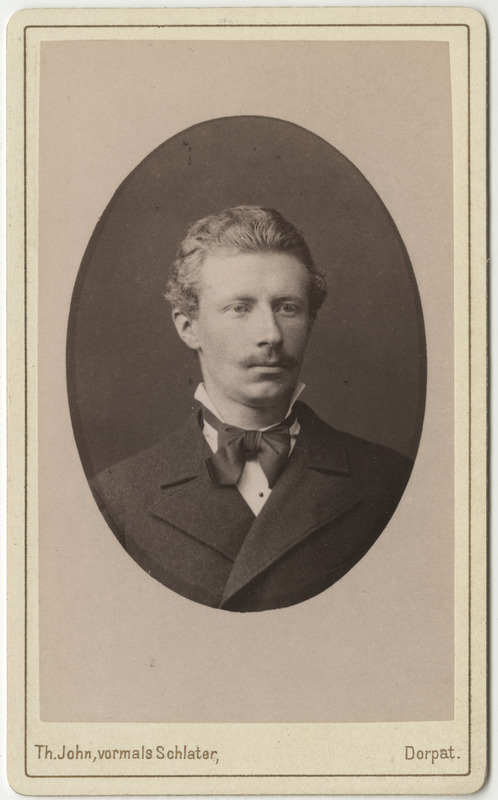 Korporatsioon "Estonia" liige Alfred von Baer, portreefoto