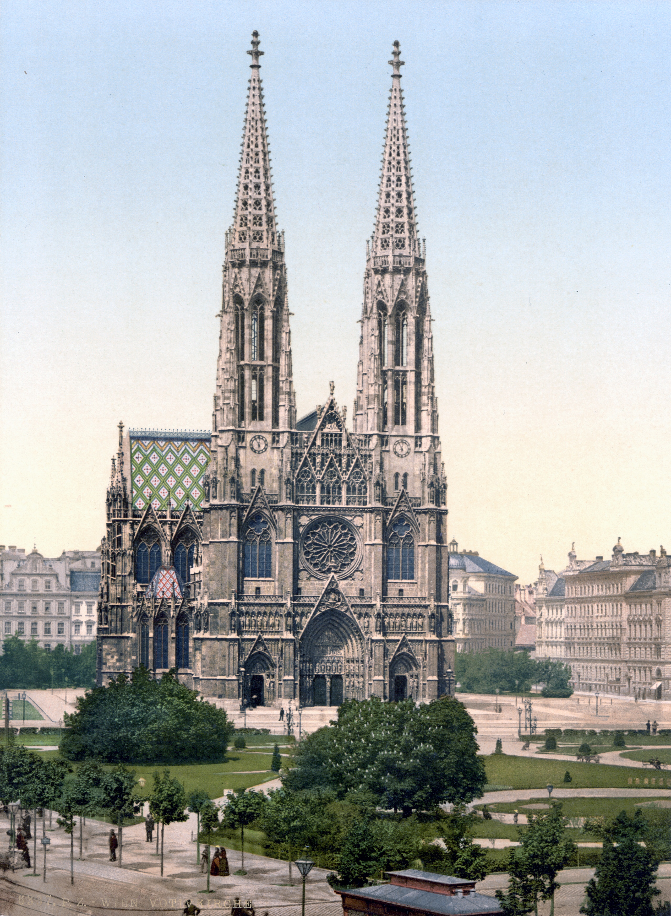 Wien Votivkirche um 1900 - lang
