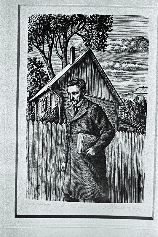 Gravüür kirjanik Juhan Liivist.