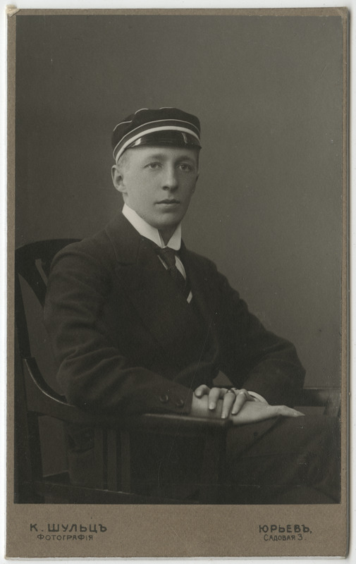 Korporatsiooni "Livonia" liige Woldemar Stackelberg, portreefoto