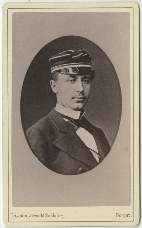 Korporatsioon "Estonia" liige Alexander von Baer, portreefoto