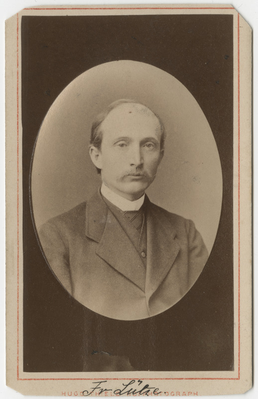 Korporatsiooni "Livonia" liige Friedrich Lütze, portreefoto