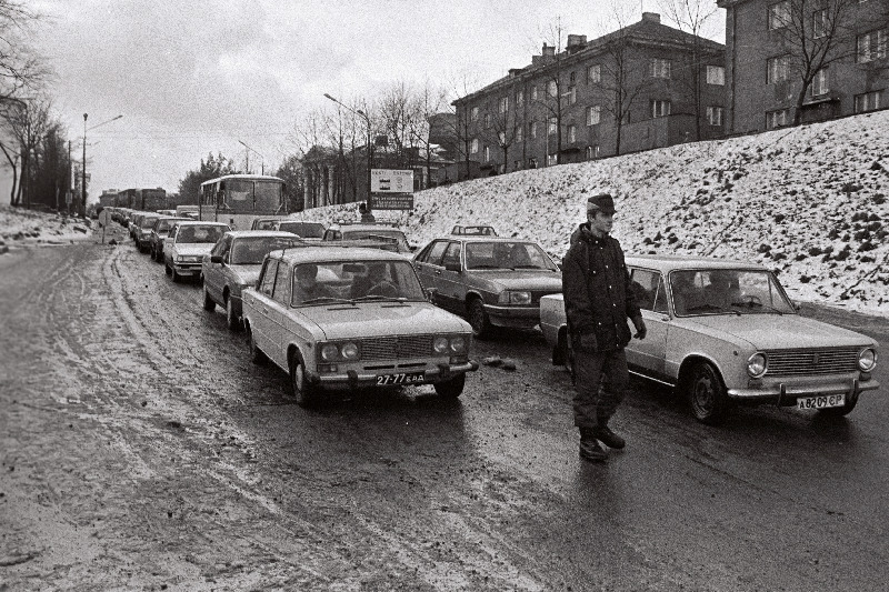 Narva piiripunktis autode vool.