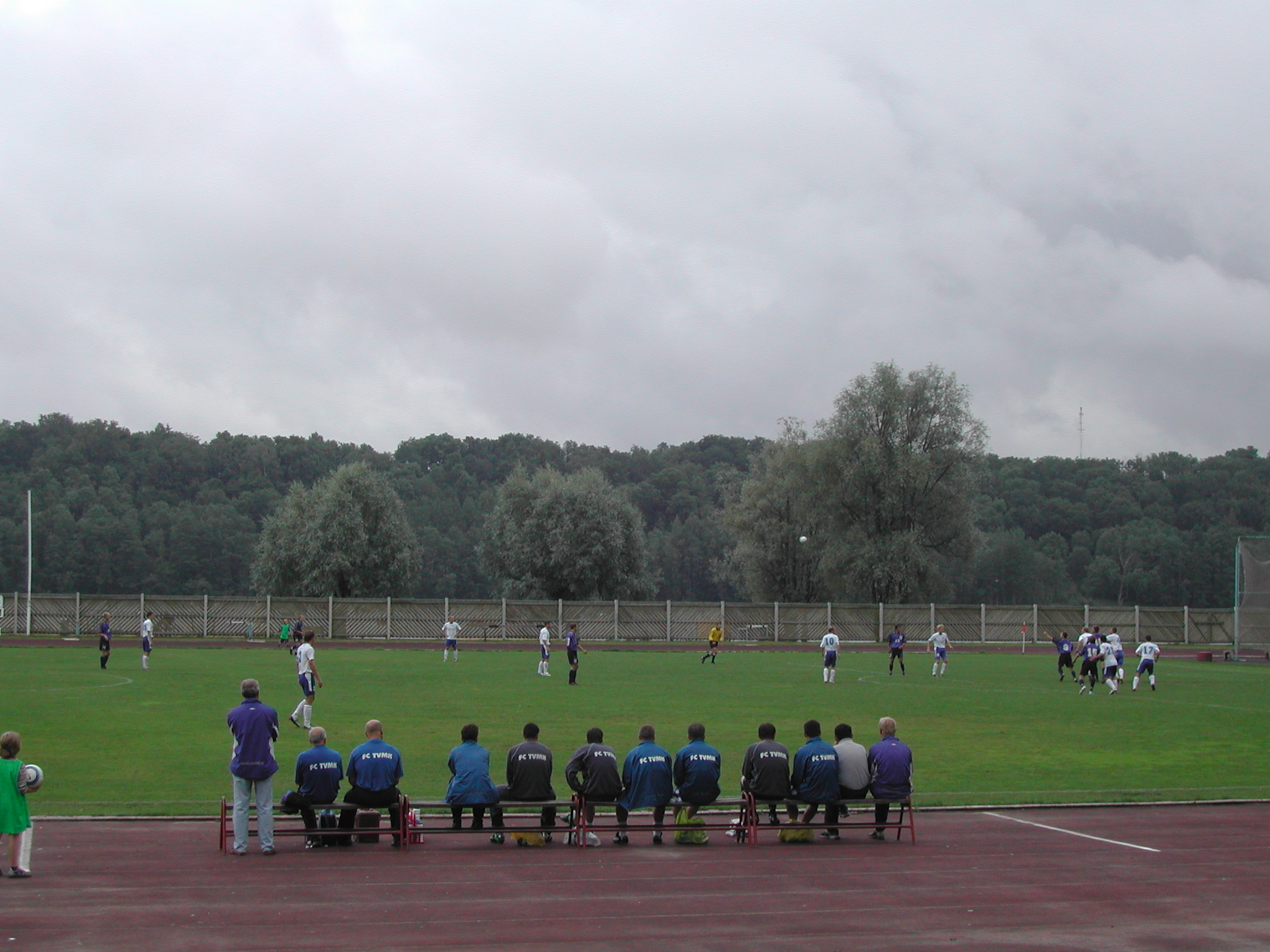 Viljandi Linnastaadion-Bench - Viljandi Linnastaadion. The picture is taken during the Meistriliiga match of Tulevik Viljandi vs. FC TVMK Tallinn. In front is the bench of FC TVMK.
