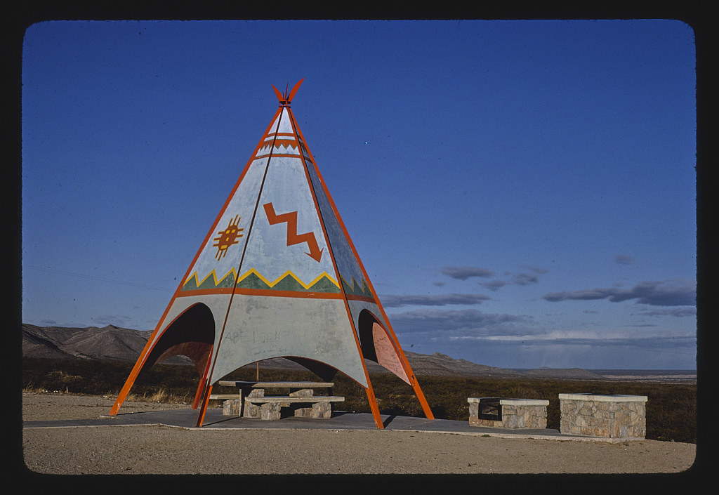 Teepee view 2, Teepee rest area, I-10, West of Sierra Blanca, Sierra Blanca, Texas (LOC)