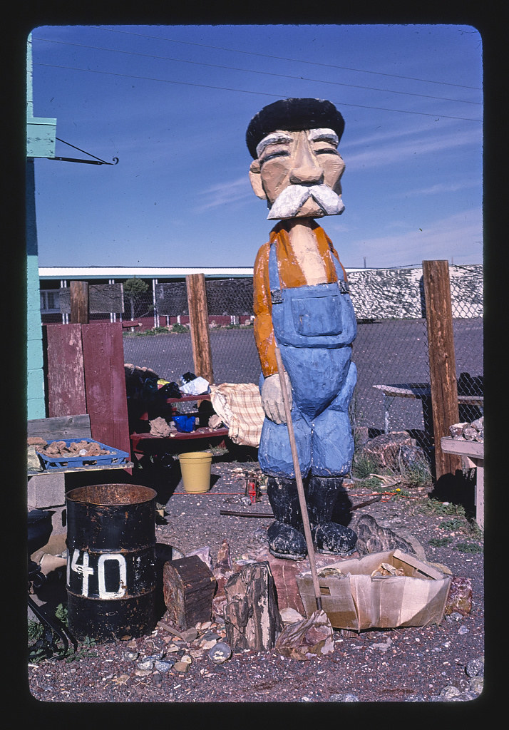 Petrified Rockery /Dutch prospector statue, Route 64, Valle, Arizona (LOC)