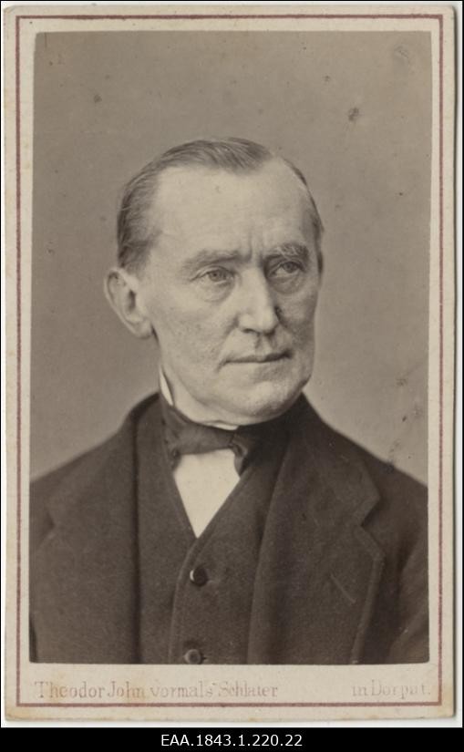 Tartu Ülikooli kriminaalõiguse professor Franz Victor Ziegler (14.04.1816-28.01.1888), portreefoto