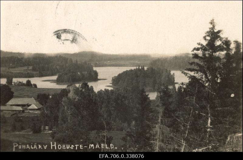 Fotopostkaart. Pühajärv. Vaade Hobustemäelt.