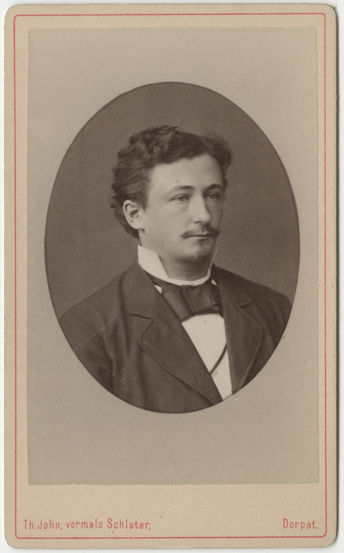 Korporatsiooni "Livonia" liige Hugo von Klot, portreefoto