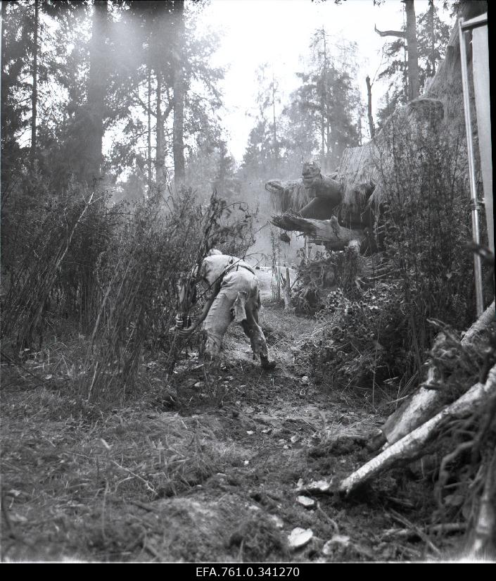 Stuudio "Tallinnfilm" muusikaline lastefilm "Nukitsamees" filmivõtted. Kusti - Ülari Kirsipuu.