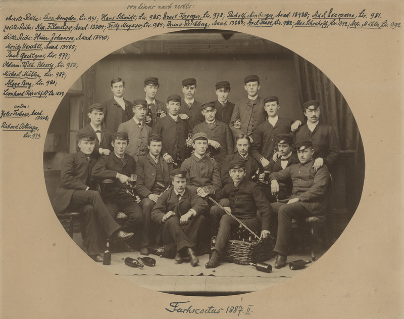 Korporatsiooni "Livonia" 1887. a II semestri rebascoetus koos oldermaniga, grupifoto