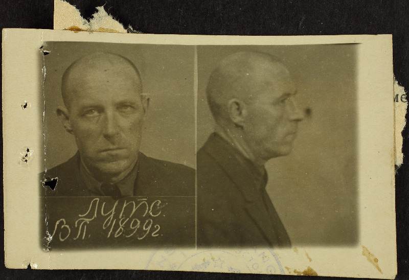 Luts, Valter Peetri p. (s. 1899). Vangifoto uurimistoimikust.