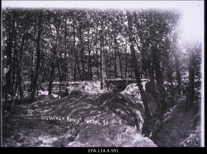 Vabadussõda. 6.Jalaväepolgu kaevikud Koiva (Gauja) jõe kaldal.