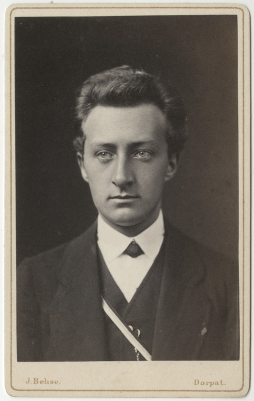 Korporatsioon "Estonia" liige Karl Riesenkampff, portreefoto