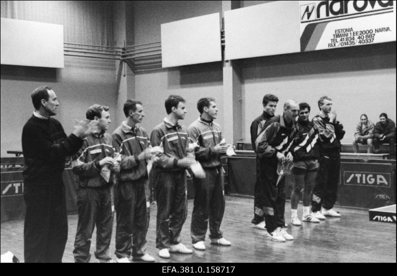 Narva – Viini (Austria) lauatennisevõistlused spordihallis “Narova” Narva võistkond.