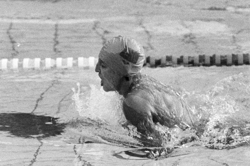 NSV Liidu meistrivõistlustel ujumises hõbemedali võitnud Marina Trofimova.