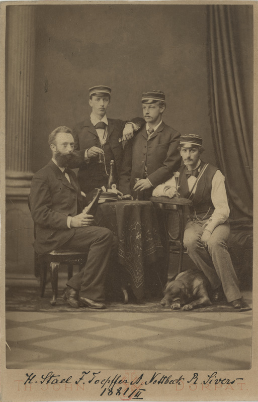 Osa korporatsiooni "Livonia" 1881. a II semestri värvicoetusest, grupifoto