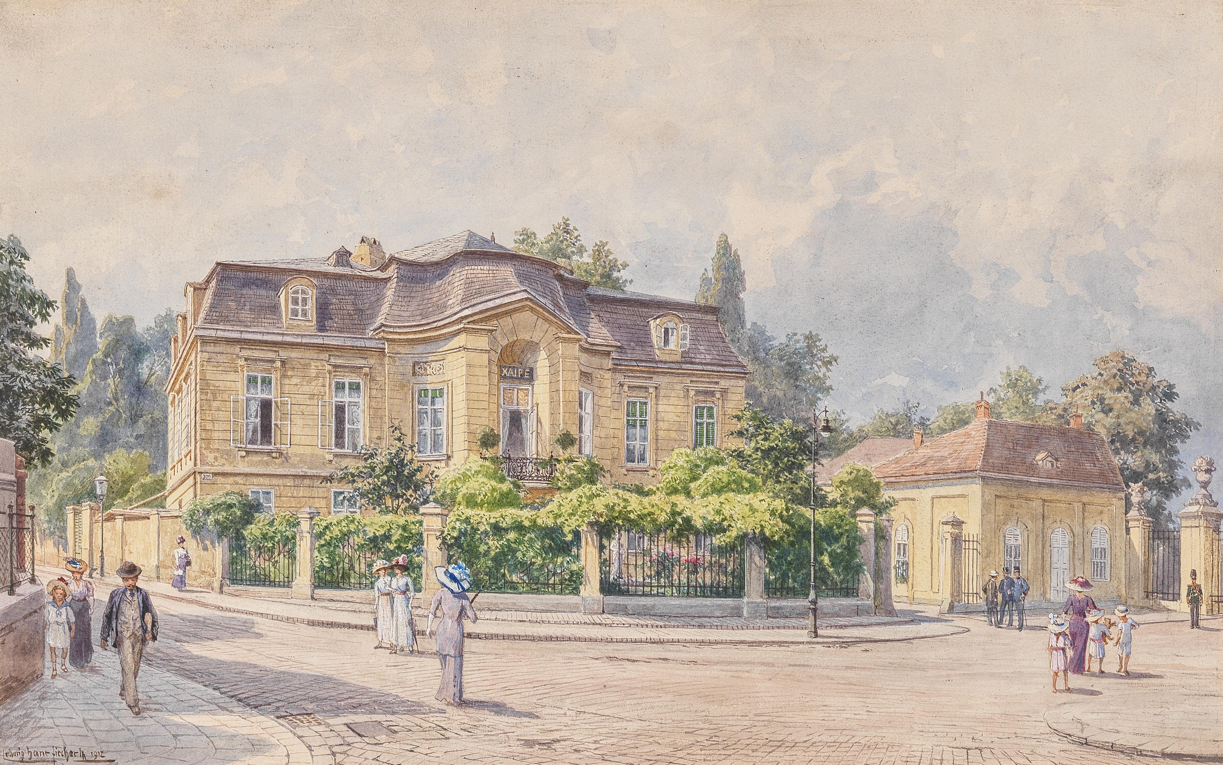 Ludwig Hans Fischer Villa am Meidlinger Tor zum Schönbrunner Schlosspark 1912 - lang