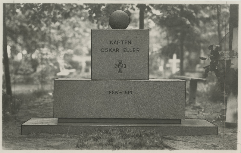 Oskar Elleri (kapten, Vabadussõja-aegse Tartu kaitsepataljoni ülem) mälestussammas Tartu Pauluse kalmistul