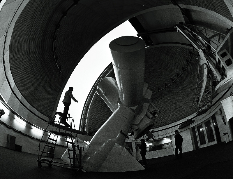 Eesti NSV TA Astrofüüsika ja Atmosfäärfüüsika Instituudi W. Struwe nim. Observatooriumi teleskoop Tõraveres.