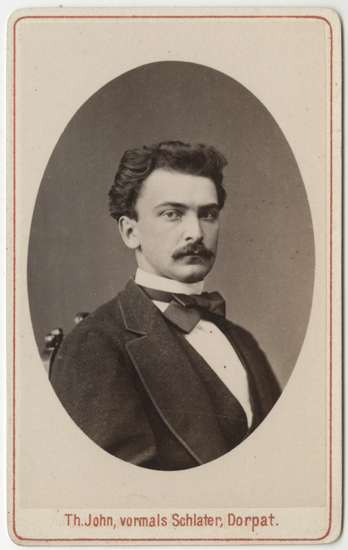 Korporatsioon "Estonia" liige Johannes Fick, portreefoto