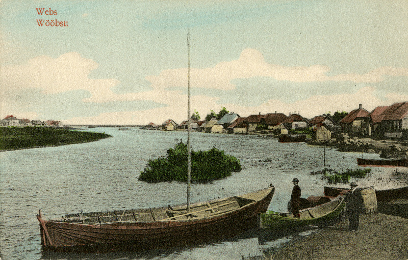 Võõpsu alev ja sadam Võhandu jõe ääres.