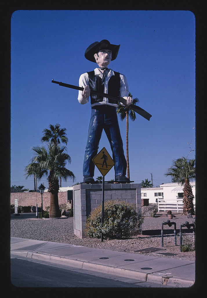 Cowboy statue at Westwind Village, Yuma, Arizona (LOC)