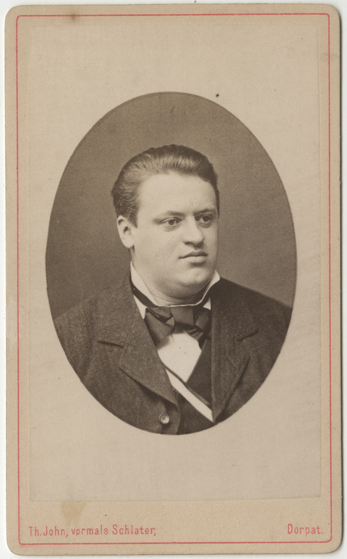 Korporatsioon "Estonia" liige Alexander Peters, portreefoto