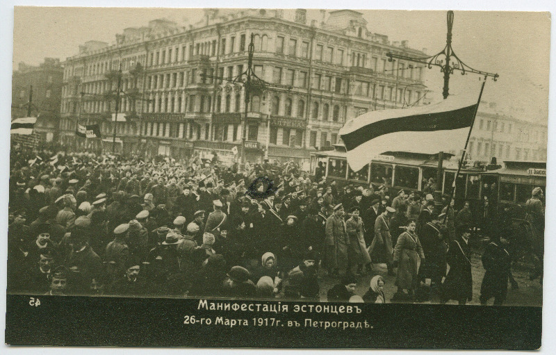 Eestlaste demonstratsioon Petrogradis Eestile autonoomia nõudmiseks
