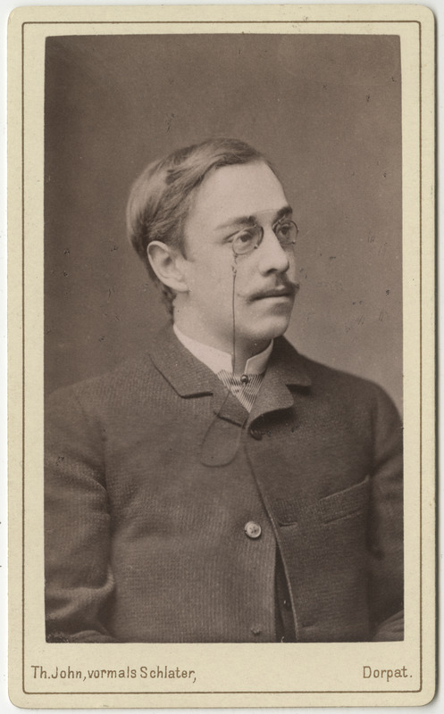 Korporatsioon "Estonia" liige parun Alexander Rosen, portreefoto