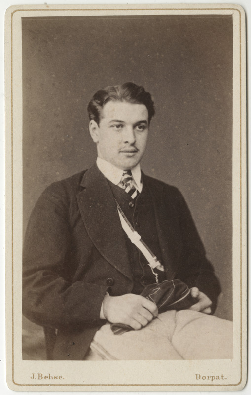 Korporatsioon "Estonia" liige parun Woldemar Stackelberg, portreefoto