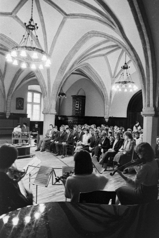 Vaade J.Kreuksi nim. Noorsoo Kultuuripalee saali ELKNÜ 66. aastapäevale pühendatud töökuulsuse aktuse ajal.