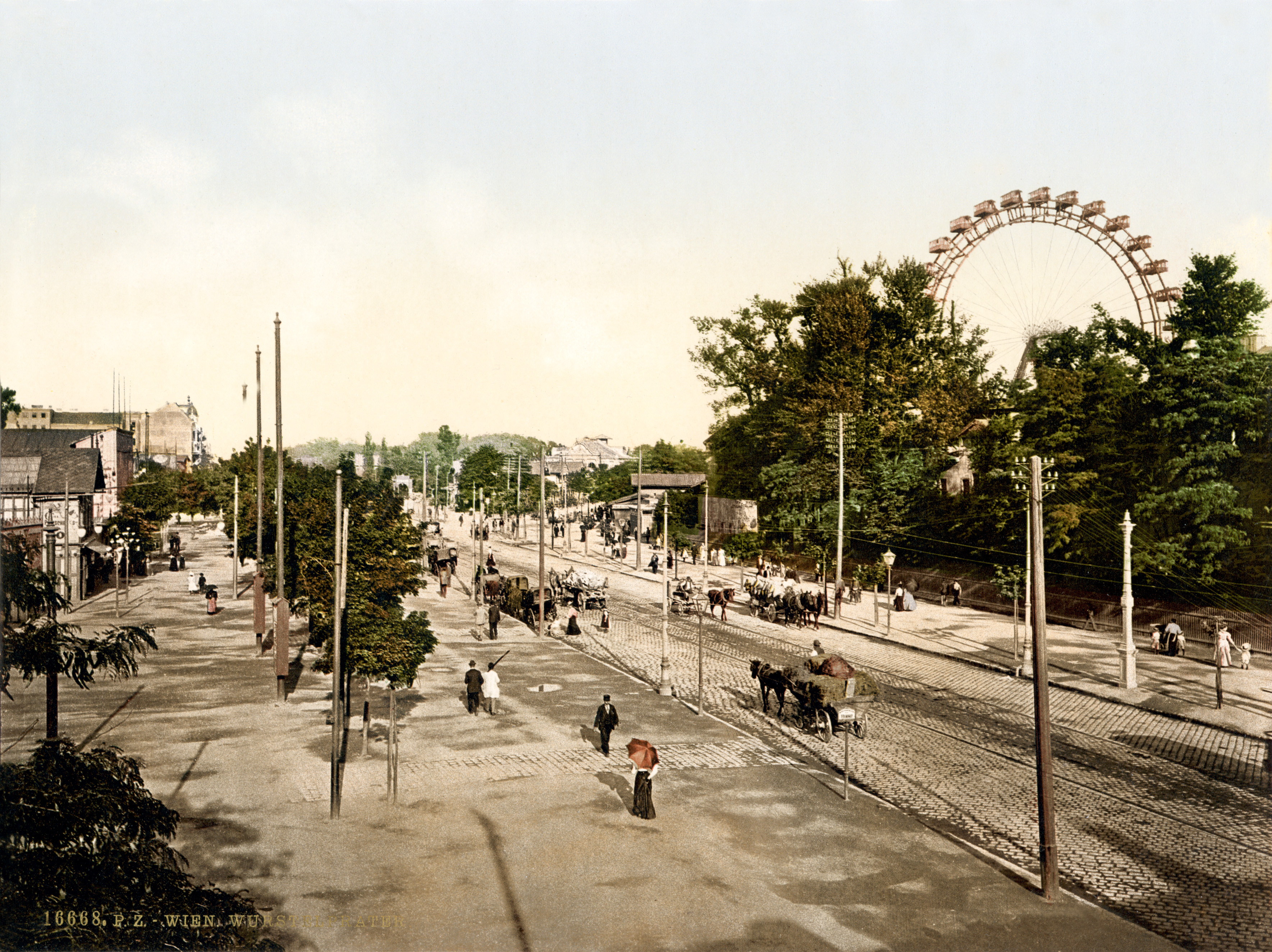 Flickr - …trialsanderrors - The Wurstelprater, Vienna, Austria-Hungary, ca. 1895 - Photochrom print by Photoglob Zürich, between 1890 and 1900.
From the Photochrom Prints Collection at the Library of Congress
More photochroms from Austria-Hungary | More photochrom prints

[PD] This picture is in the public domain