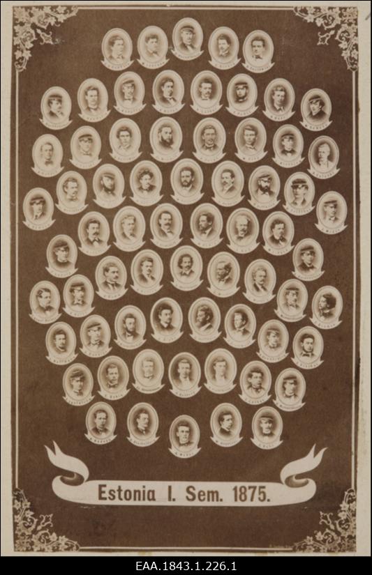 Korporatsioon "Estonia" liikmed 1875. a kevadsemestril, fotomontaaž