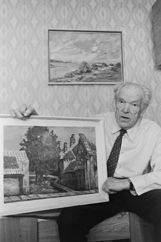 Suure Isamaasõja veteran Valter Olander oma maalidega